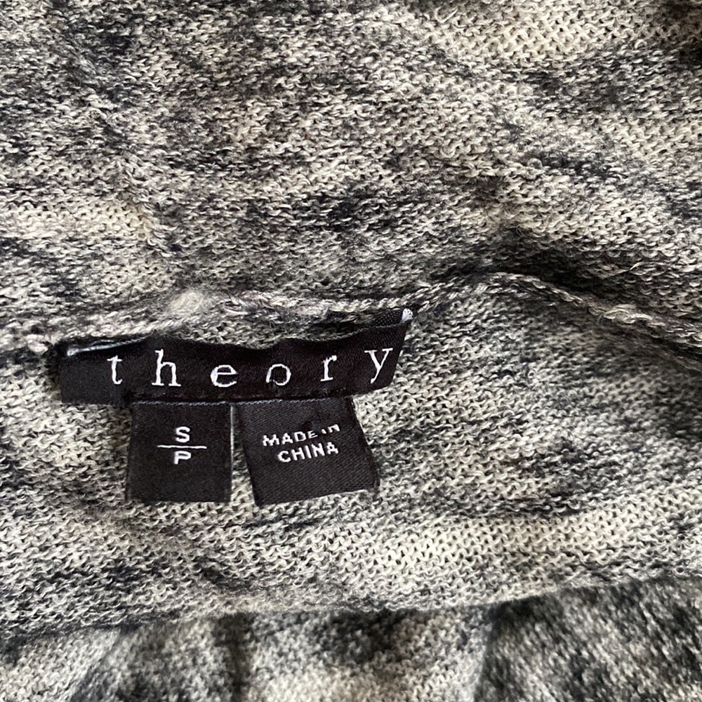 Theory Open Front Wool Blend Cardigan Heather Grey - image 3